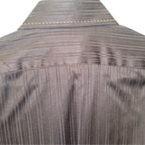 Coogi Classic black pin-stripped w/ leopard cuffs, neckline and button strip - Picture 4 of 13